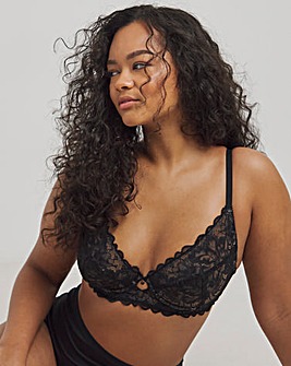Figleaves Isla Lace Underwired Non-Pad Plunge Bra