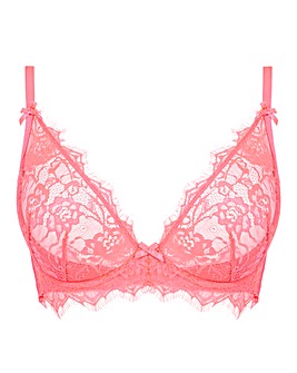 Figleaves Pulse Lace Underwired Plunge Bra B-GG - Watermelon