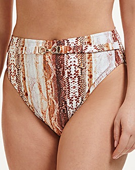 Figleaves Zagora High Waist High Leg Tummy Control Bikini Bottom