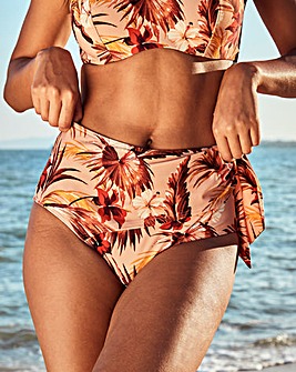 Figleaves Cocoa Beach High Waist Wrap Tie Tummy Control Bikini Bottom