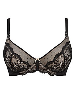 Figleaves Juliette Lace Flex Wire Nursing Bra C-H - Black