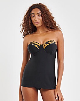 Mix And Match Underwired Padded Plunge Tankini Top