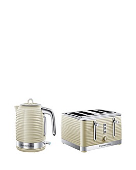 Russell Hobbs Inspire Kettle and Toaster Bundle Cream