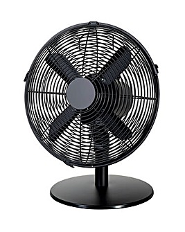 Zanussi 12 inch Matt Black Metal Desk Fan