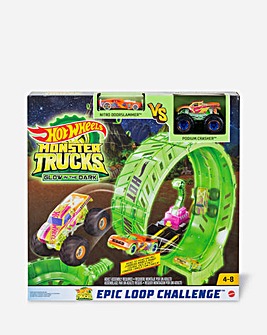 Hot Wheels Monster Truck Glow in The Dark Loop Challenge
