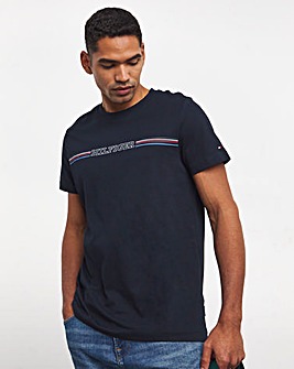 Tommy Hilfiger Stripe Chest Logo T-Shirt