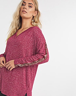 Sequin Trim Knit Look Tunic