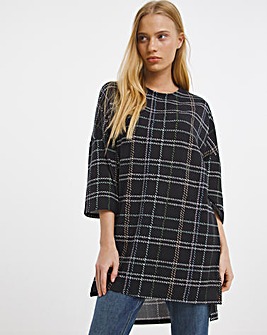 Knit Look Check Swing Tunic