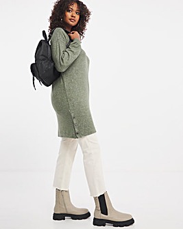 Knit Look Side Button Tunic
