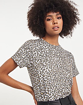 Leopard Gold Foil Print Swing T-Shirt