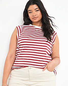 Sleeveless Stripe T-Shirt
