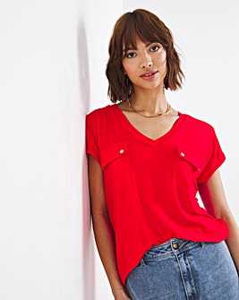 Red Short Sleeve Utility T-Shirt