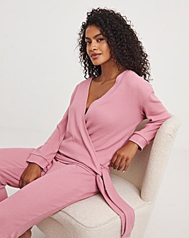 Wrap Around Soft Ribbed Lounge Set