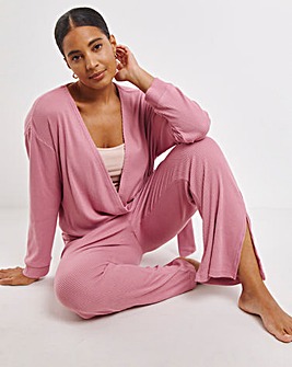 Wrap Around Soft Ribbed Lounge Set