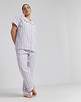 Cotton Button Through Striped Pyjama Set