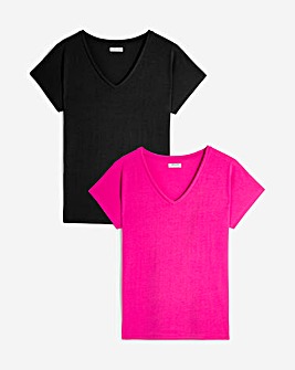 2 Pack Short Sleeve Slouch T-Shirts