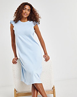 Cotton Jersey Broderie Detail Midi Nightie