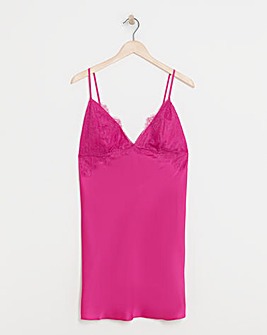 Figleaves Stretch Satin Lace Chemise