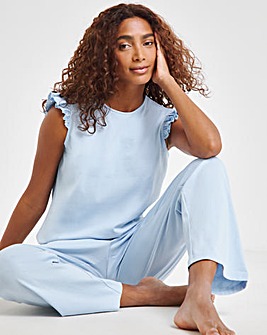 Cotton Jersey Broderie Detail Pyjama Set