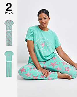 Pretty Secrets Christmas Value 2 Pack Pyjama Sets