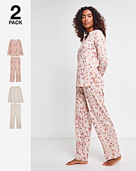 Pretty Secrets Value 2 Pack Long Sleeve Pyjama Sets