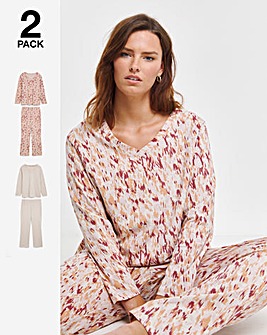 Pretty Secrets Value 2 Pack Long Sleeve Pyjama Sets