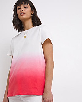 Pink Ombre Short Sleeve Cotton Tee