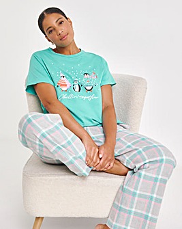 Christmas Penguins Flannel Pant Pyjama Set