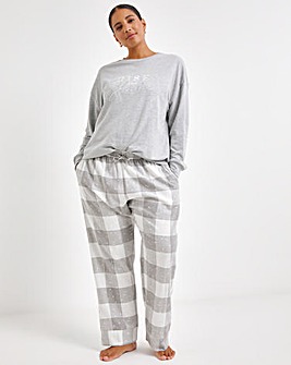 Rise And Shine Sweatshirt With Check Pyjama Trouser