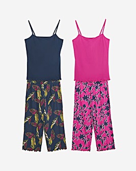 Pretty Lounge 2 Pack Pyjama Culotte Sets