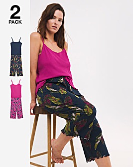 Pretty Lounge 2 Pack Pyjama Culotte Sets