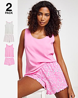 Pretty Lounge 2 Pack Pyjama Shortie Sets