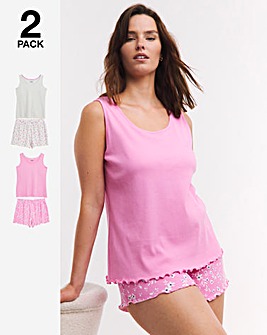 Pretty Lounge 2 Pack Pyjama Shortie Sets