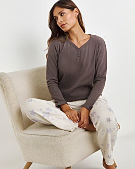 Pretty Secrets Fleece Henley PJ Set