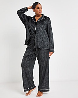 Pretty Secrets Christmas Velour Fleece Button Through Pyjama Set