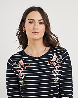Julipa Stripe Top With Floral Print