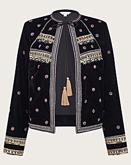 Monsoon Vera Embellished Velvet Jacket