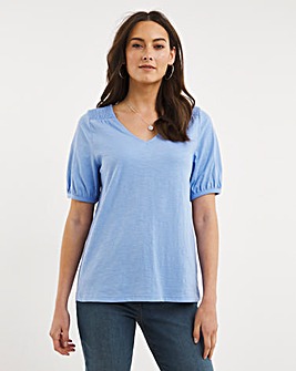 Julipa Shirred Shoulder T-Shirt
