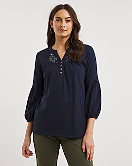 Julipa Jersey Embroidered Top