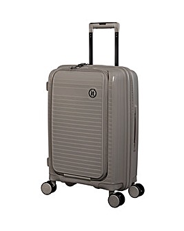 IT Luggage Spontaneous II Feather Gray Cabin Case with Front Panel Pocket