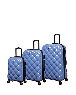 IT Luggage St Tropez Trois Elemental Blue 3pc Suitcase Set with TSA Lock