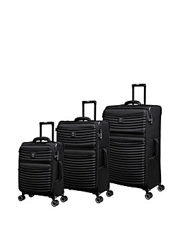 IT Luggage Precursor Black 3pc Suitcase Set with TSA Lock