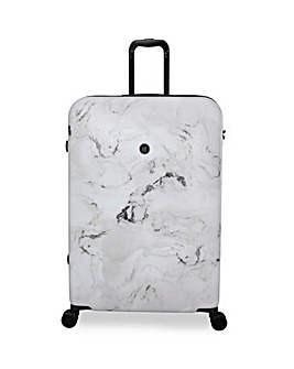 IT Luggage Sheen Greyscale Marble Large Suitcase with TSA Lock