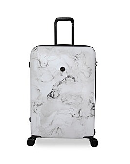 IT Luggage Sheen Greyscale Marble Medium Suitcase with TSA Lock