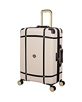 IT Luggage Superiority Cream Medium Suitcase with TSA Lock