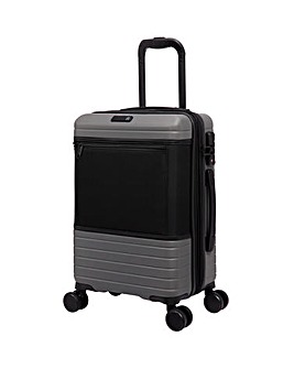 IT Luggage Attuned Charcoal Cabin Suitcase with Front Panel Pocket