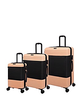 IT Luggage Attuned Toasted Almond 3pc Suitcase Set with Front Panel Pocket