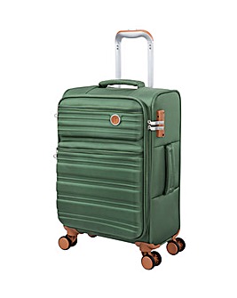 IT Luggage Fusional Green Tea Cabin Softshell Suitcase with TSA Lock