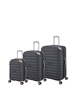 IT Luggage Skyscraper Cool Dark Gray 3pc Suitcase Set with TSA Lock