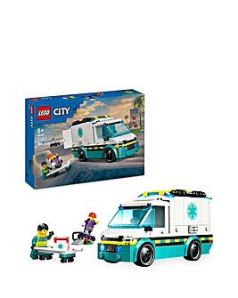 LEGO City Emergency Ambulance Toy Truck Building Set for Model Vehicle 60451